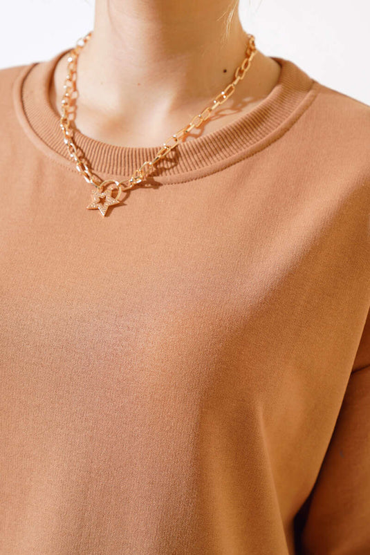 Basic Oversize T-shirt Camel