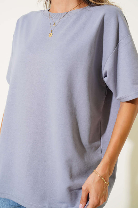 T-shirt basique oversize argenté