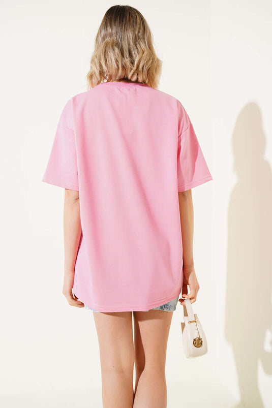 T-shirt basique oversize rose bonbon