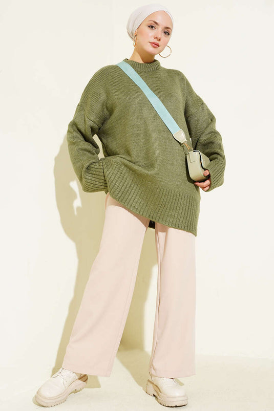 Tunique En Maille Oversize Basique Marine