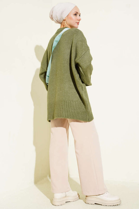 Tunique En Maille Oversize Basique Marine