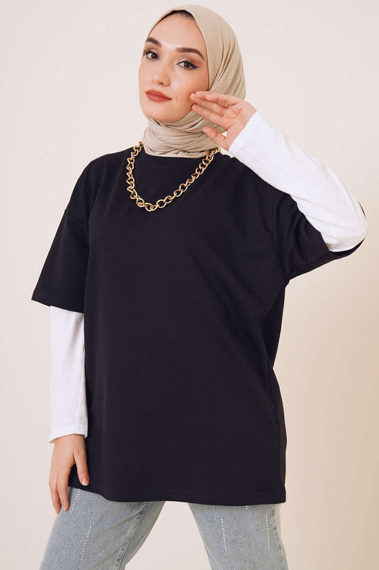 Tshirt Oversize Basique Siyah