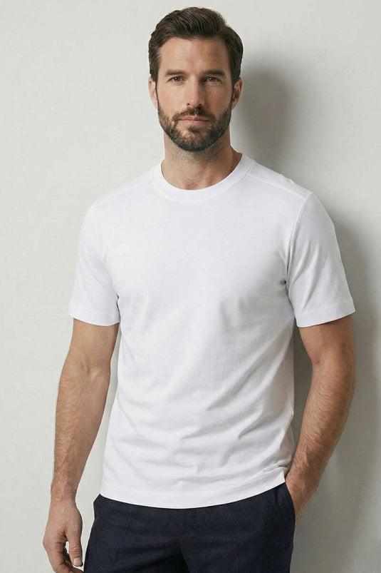 T-shirt basique en coton pour homme blanc