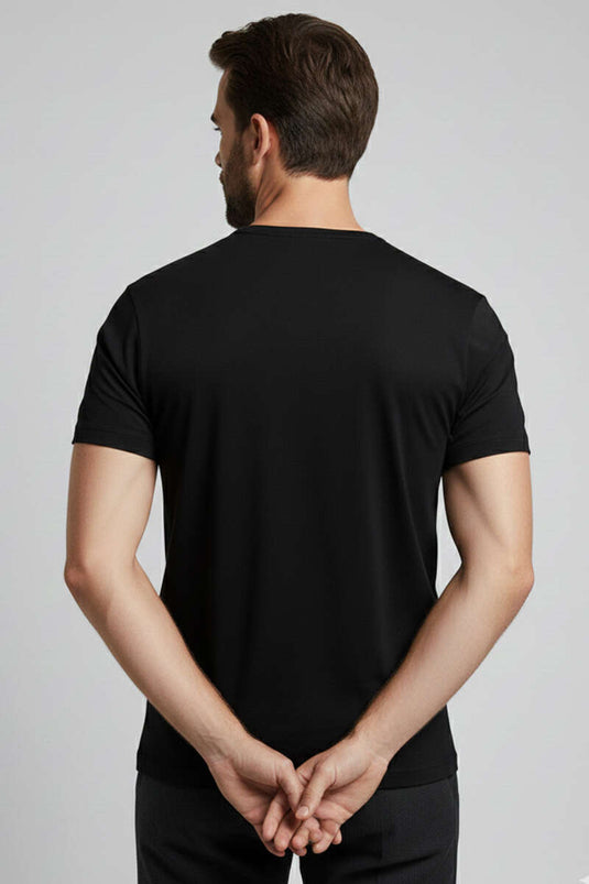T-shirt basique en coton pour homme noir
