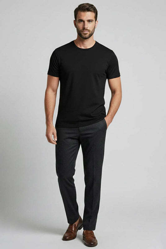 T-shirt basique en coton pour homme noir