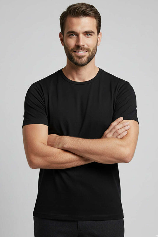 T-shirt basique en coton pour homme noir