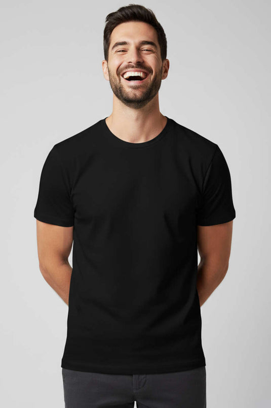 T-shirt basique en coton pour homme noir