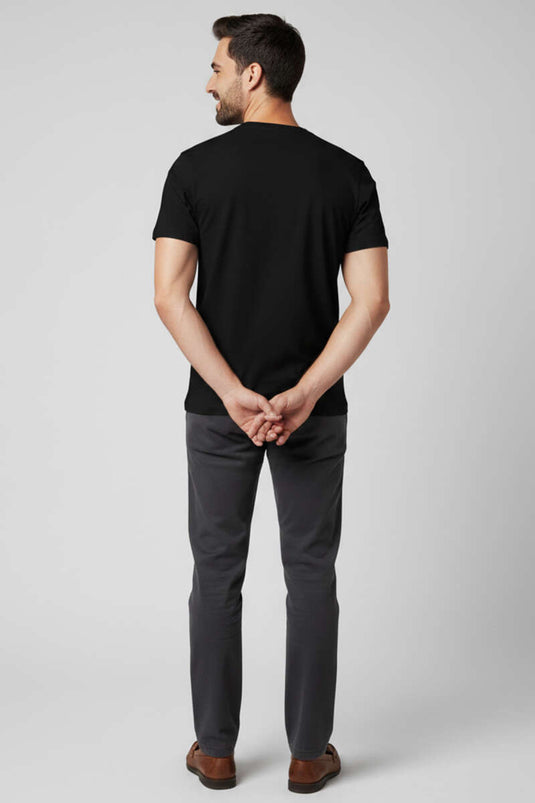 T-shirt basique en coton pour homme noir