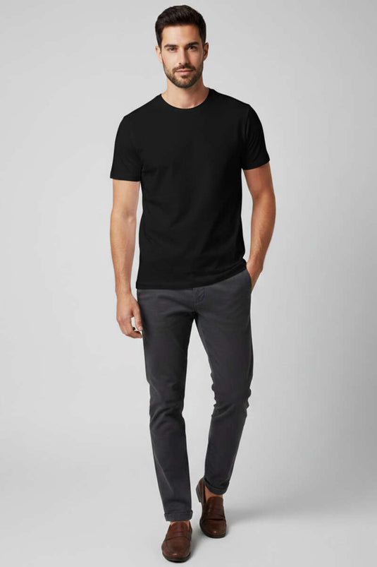 T-shirt basique en coton pour homme noir