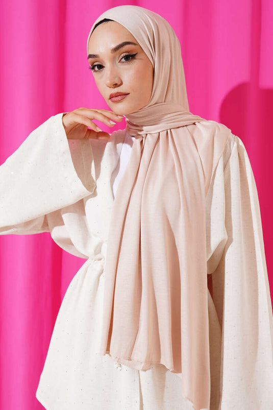 Écharpe basique en cachemire beige