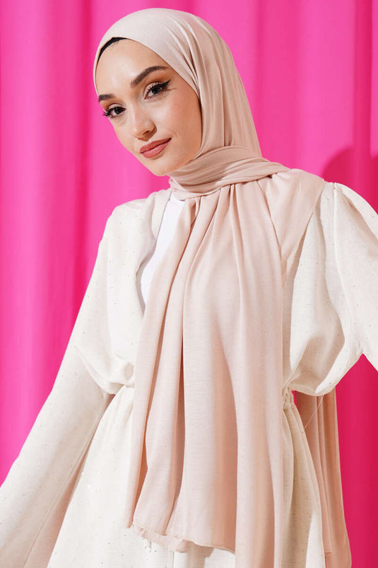 Écharpe basique en cachemire beige