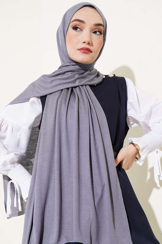 Châle basique en coton peigné fumé