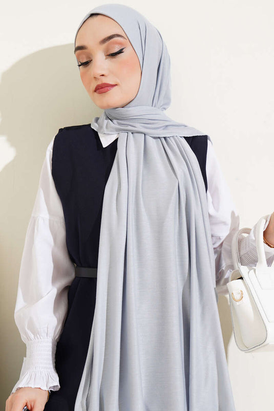 Châle en coton peigné basique gris