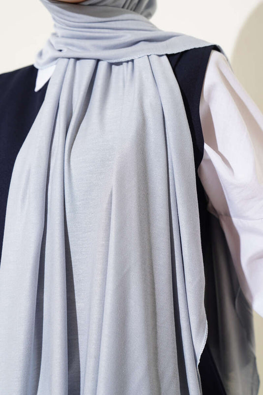 Châle en coton peigné basique gris