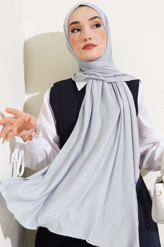 Châle en coton peigné basique gris