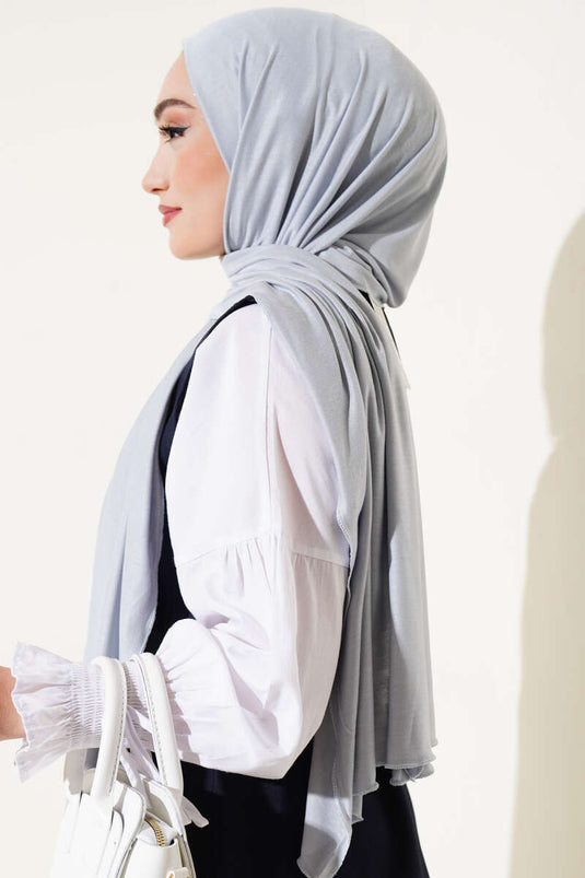 Châle en coton peigné basique gris