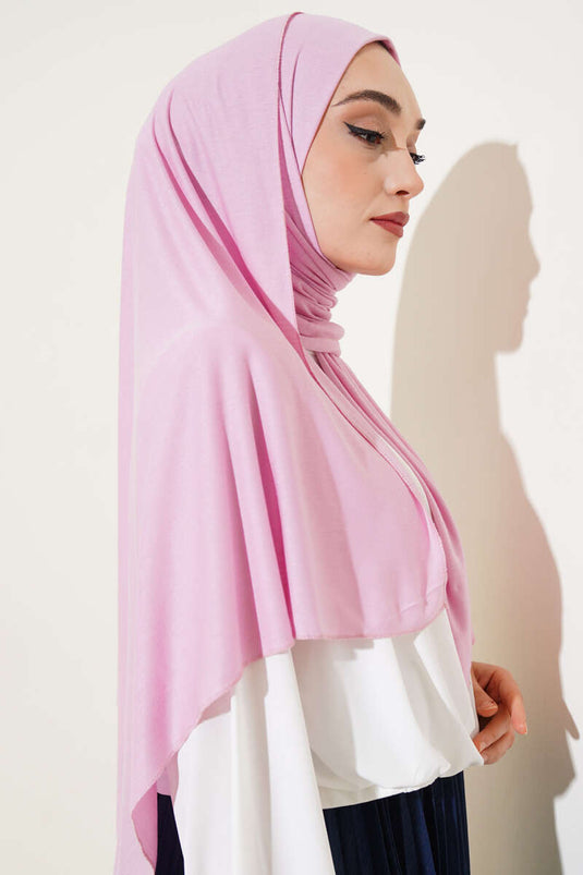 Châle rose en coton peigné basique