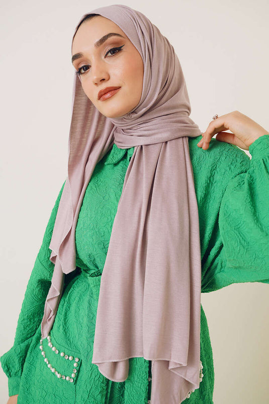 Châle en coton peigné basique couleur vison