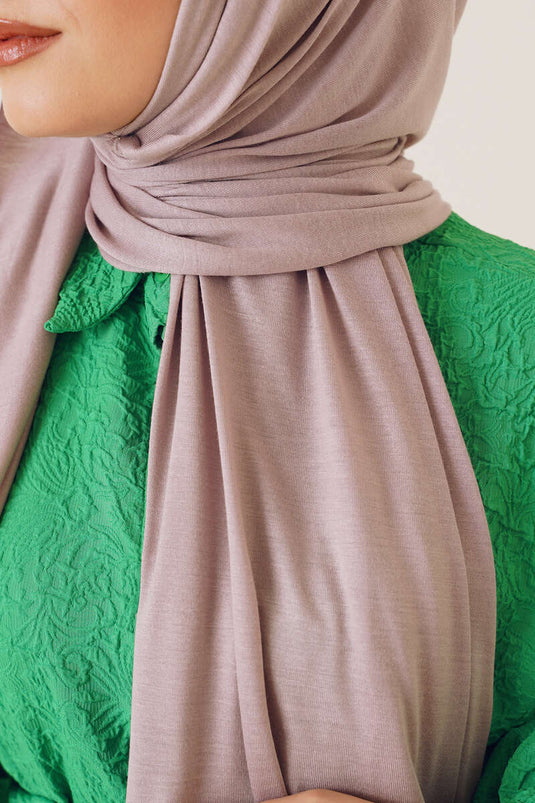 Châle en coton peigné basique couleur vison