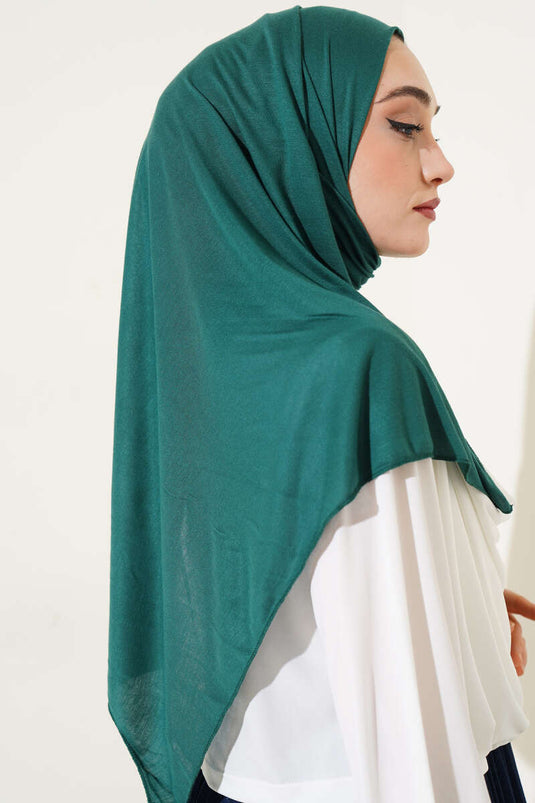 Châle basique en coton peigné émeraude