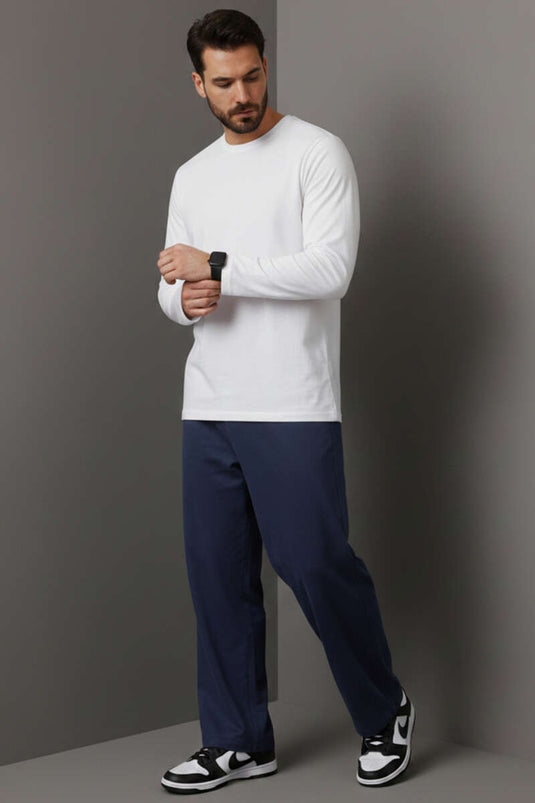 Basic Long Sleeve Sweatshirt White