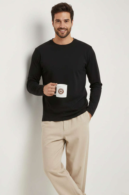 Basic Long Sleeve Sweatshirt Black