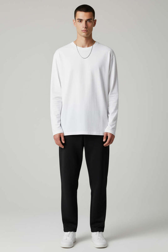Basic Long-Sleeve Men's Sweatshirt White