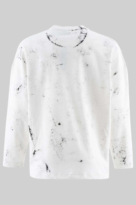Printed Tie-Dye Men's Sweatshirt Ecru