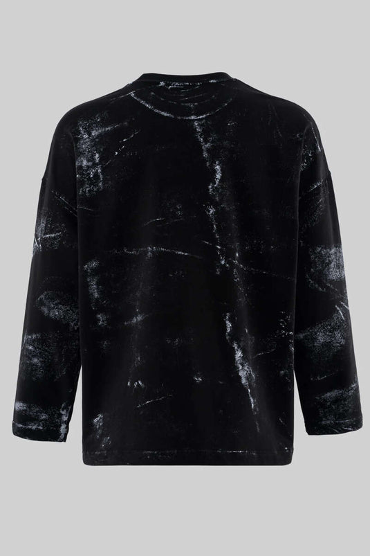 Printed Tie-Dye Men's Sweatshirt Black