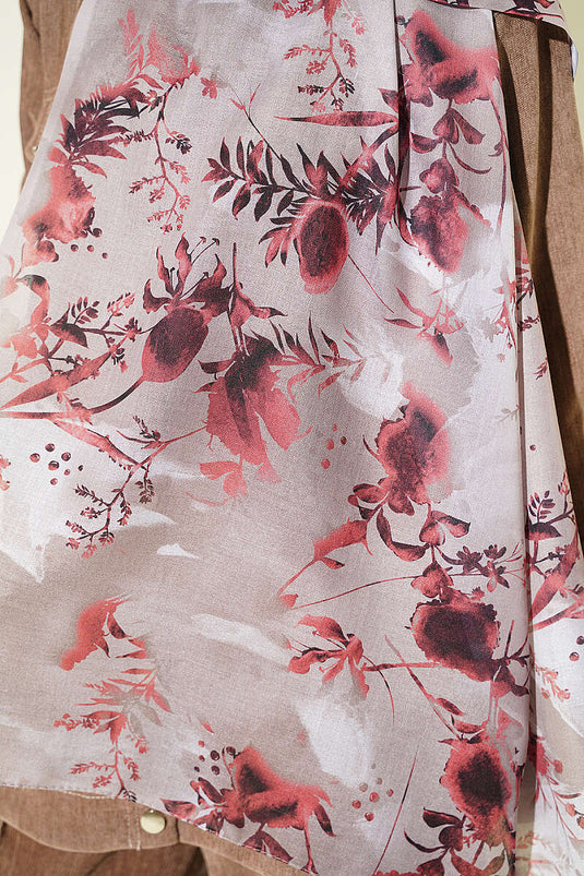 Beige Bloemenpatroon Sjaal