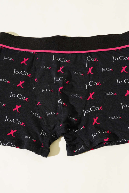 Printed Men's Boxer Shorts Black Fuchsia