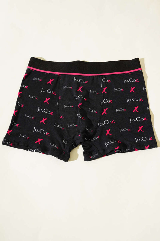 Printed Men's Boxer Shorts Black Fuchsia