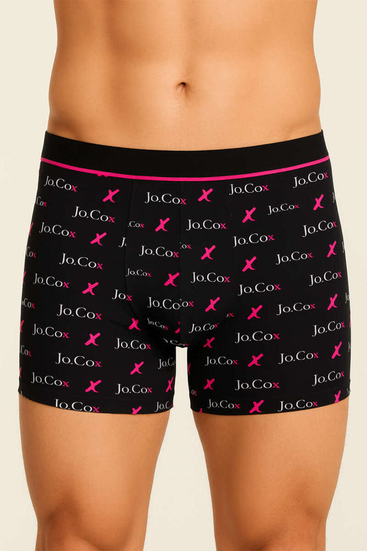 Printed Men's Boxer Shorts Black Fuchsia