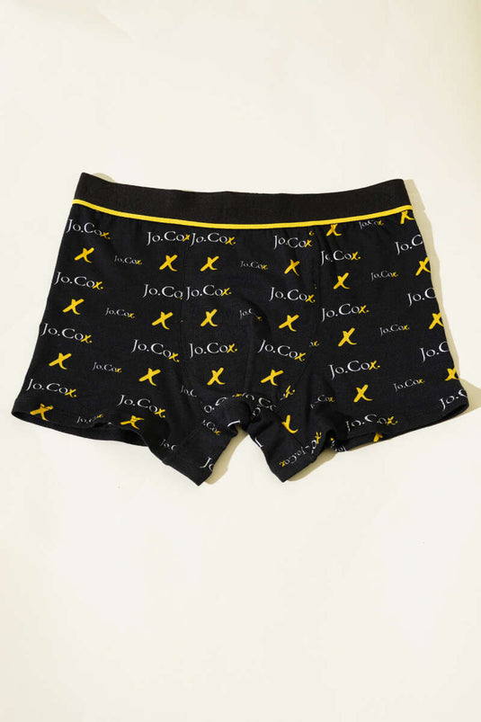 Printed Men's Boxer Shorts Black Yellow