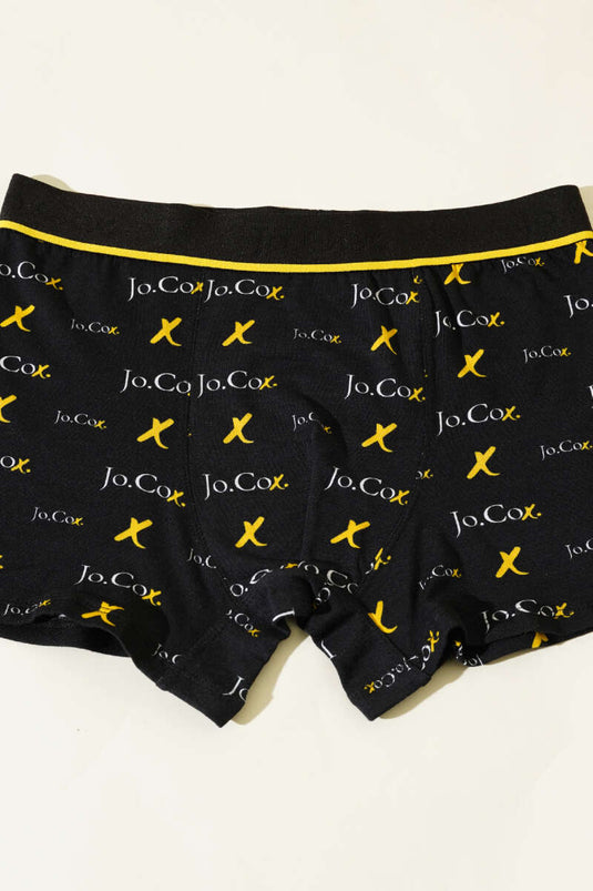 Printed Men's Boxer Shorts Black Yellow
