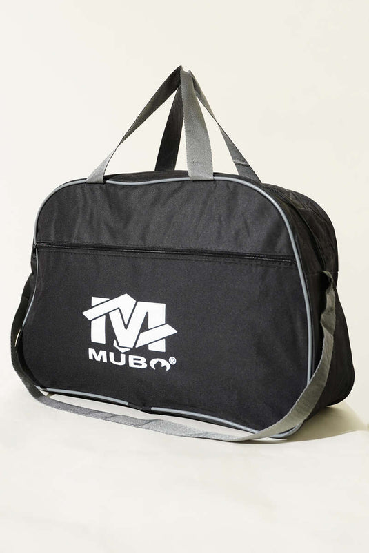 Valise imprimée à fermeture éclair, noire