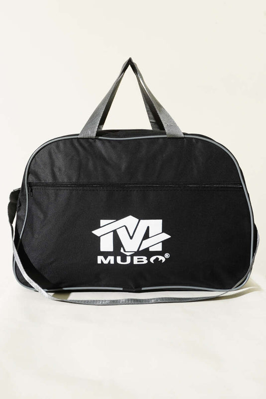 Valise imprimée à fermeture éclair, noire