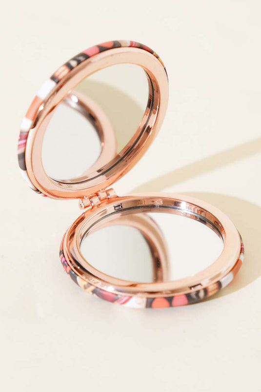 Bedrukte ronde zakspiegel, assortiment van 4