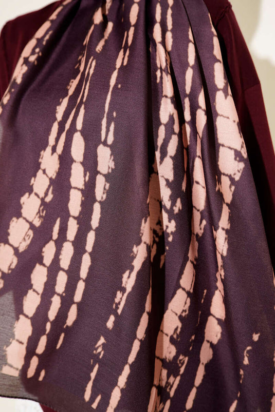 Batik Akış Çizgili Soft Şal Acı Kahve
