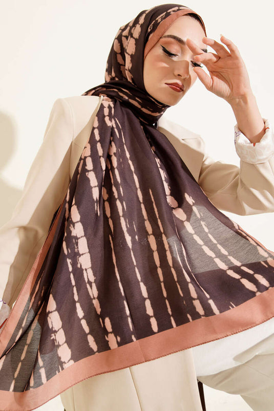 Batik Akış Çizgili Soft Şal Camel