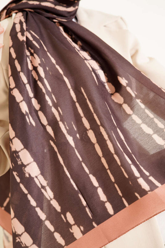 Batik Akış Çizgili Soft Şal Camel