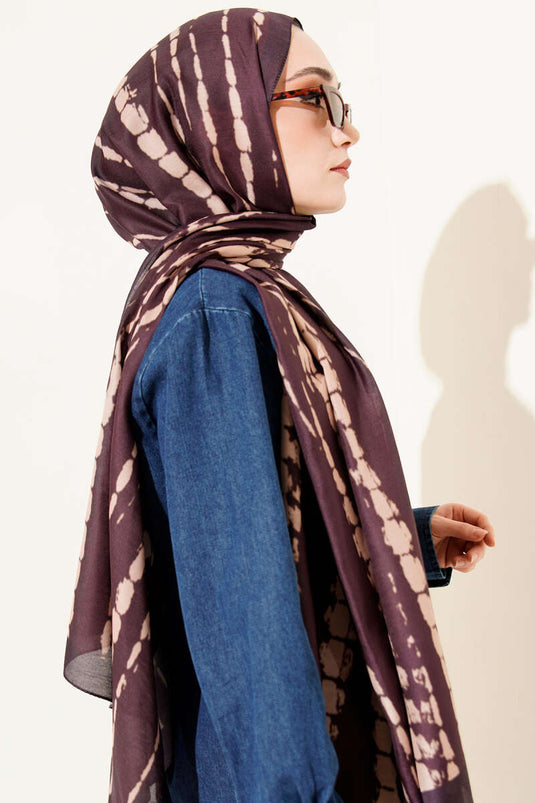 Batik Flow Striped Soft Shawl Mulberry