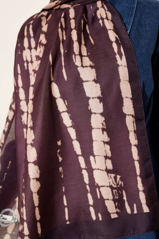 Batik Flow Striped Soft Shawl Mulberry