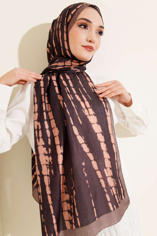 Batik Akış Çizgili Soft Şal Vizon