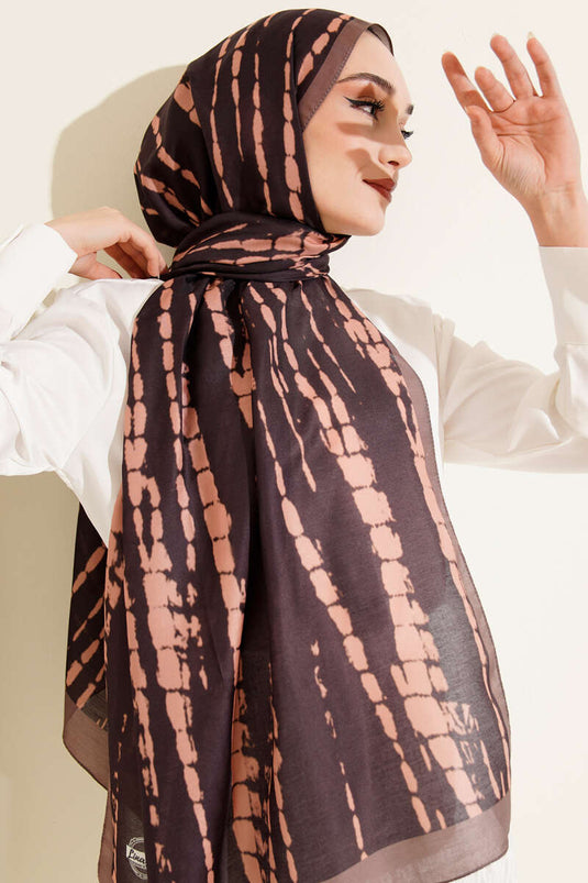 Batik Akış Çizgili Soft Şal Vizon