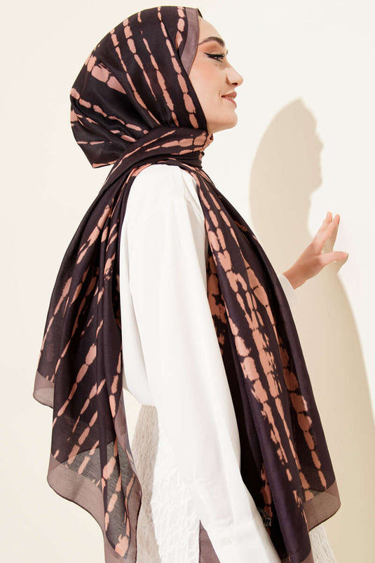 Batik Akış Çizgili Soft Şal Vizon