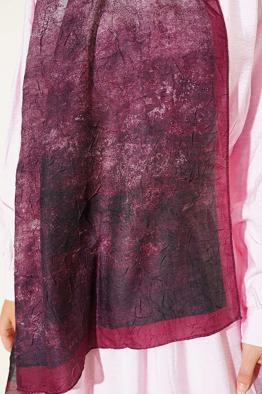 Batik Degrade Bambu Kraş Şal Bordo