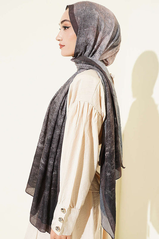 Batik Degrade Bambu Kraş Şal Koyu Vizon