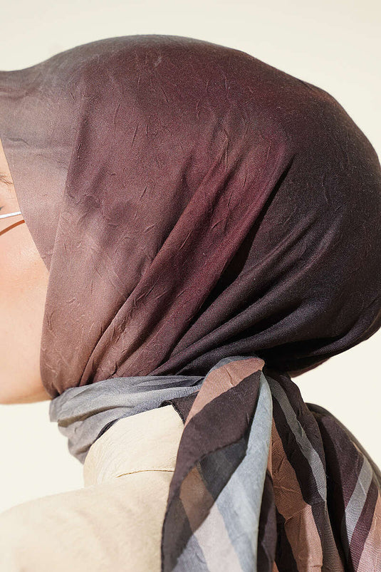 Batik Desen Bambu Kraş Eşarp Antrasit