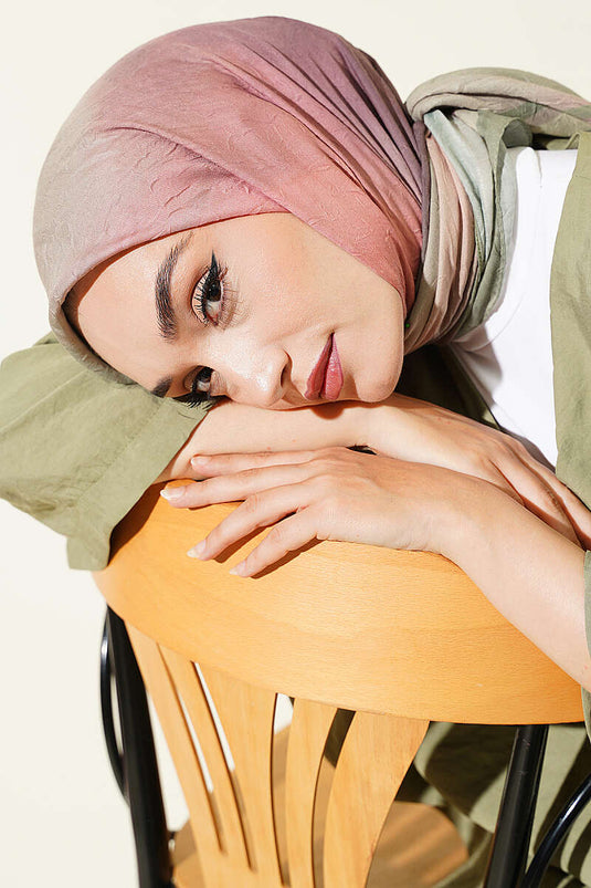 Batik Desen Bambu Kraş Eşarp Çağla Yeşili